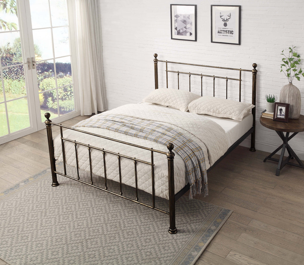 Harpenden Brushed Brass Metal Bed