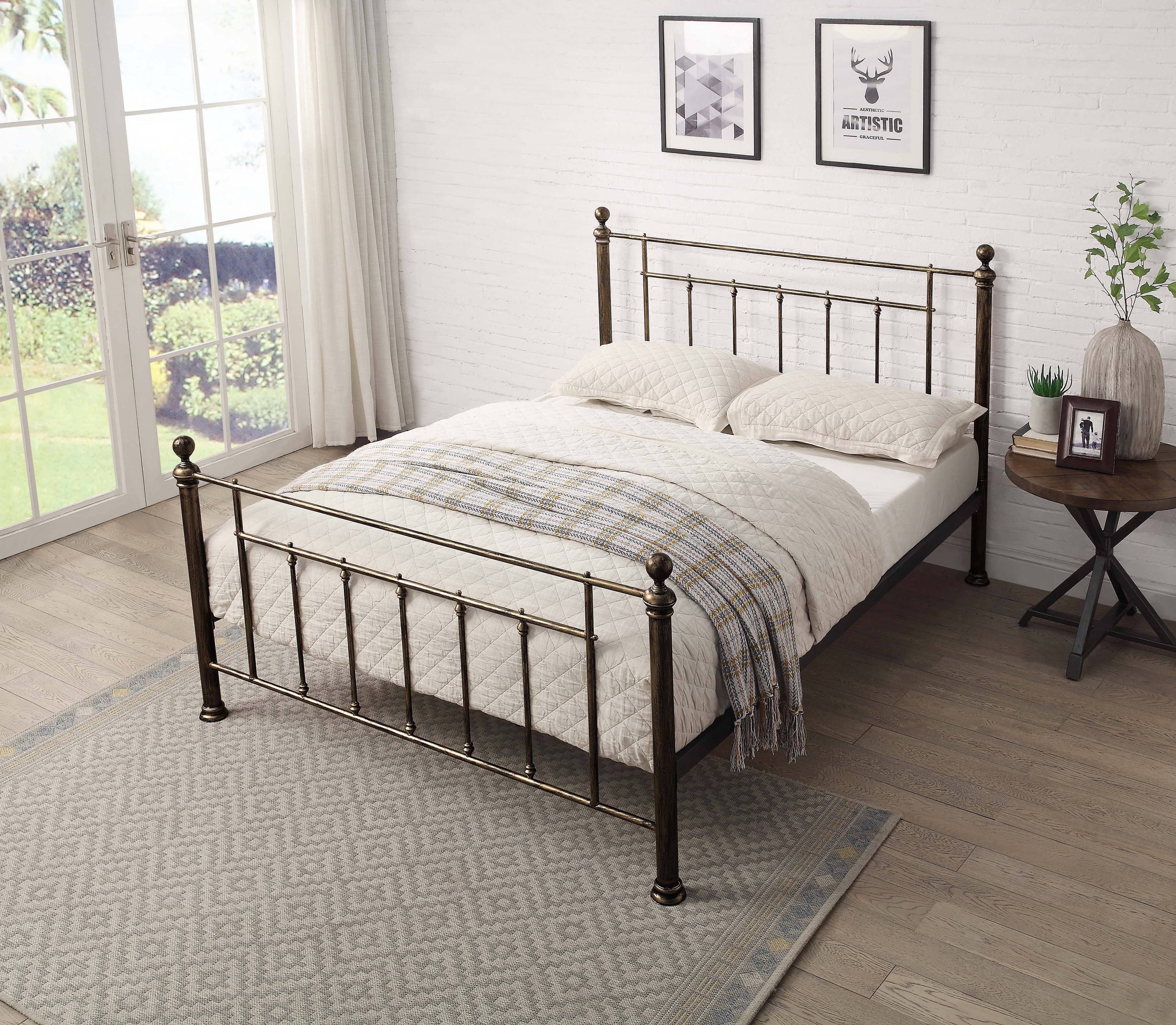 Harpenden Brushed Brass Metal Bed