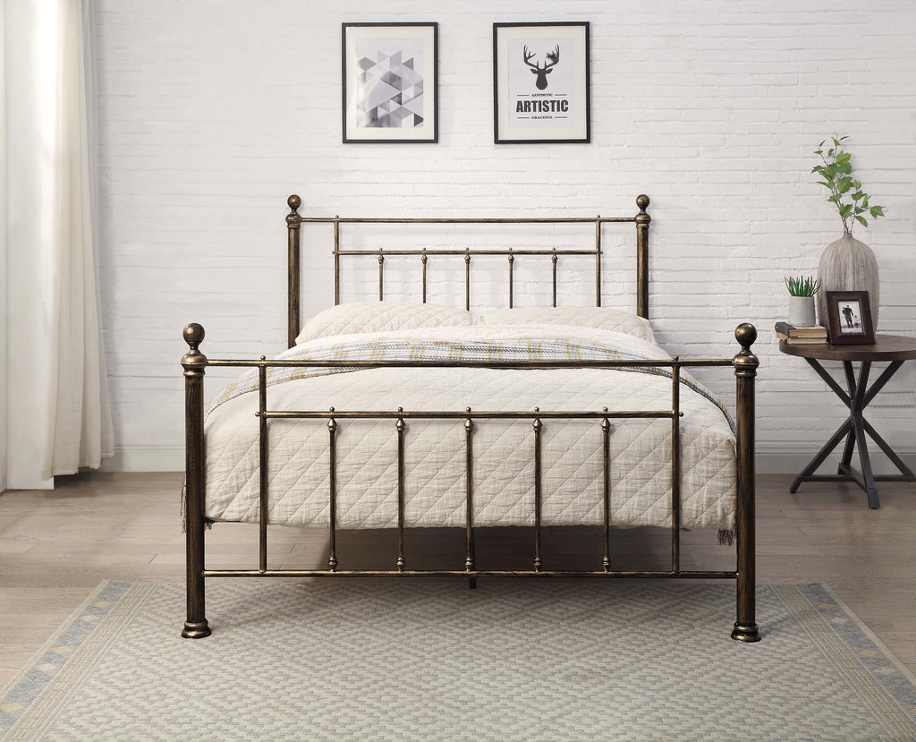 Harpenden Brushed Brass Metal Bed