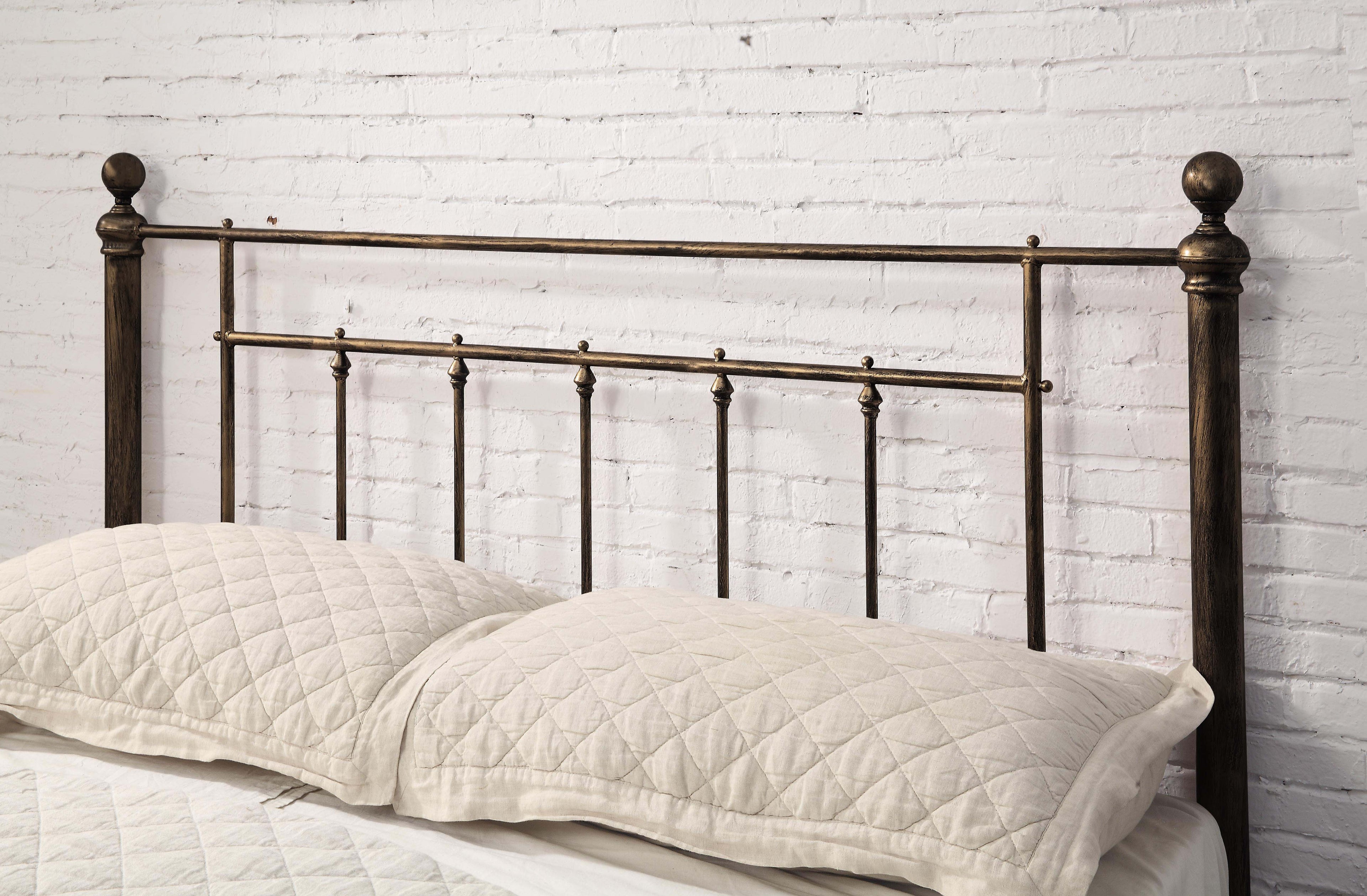 Harpenden Brushed Brass Metal Bed