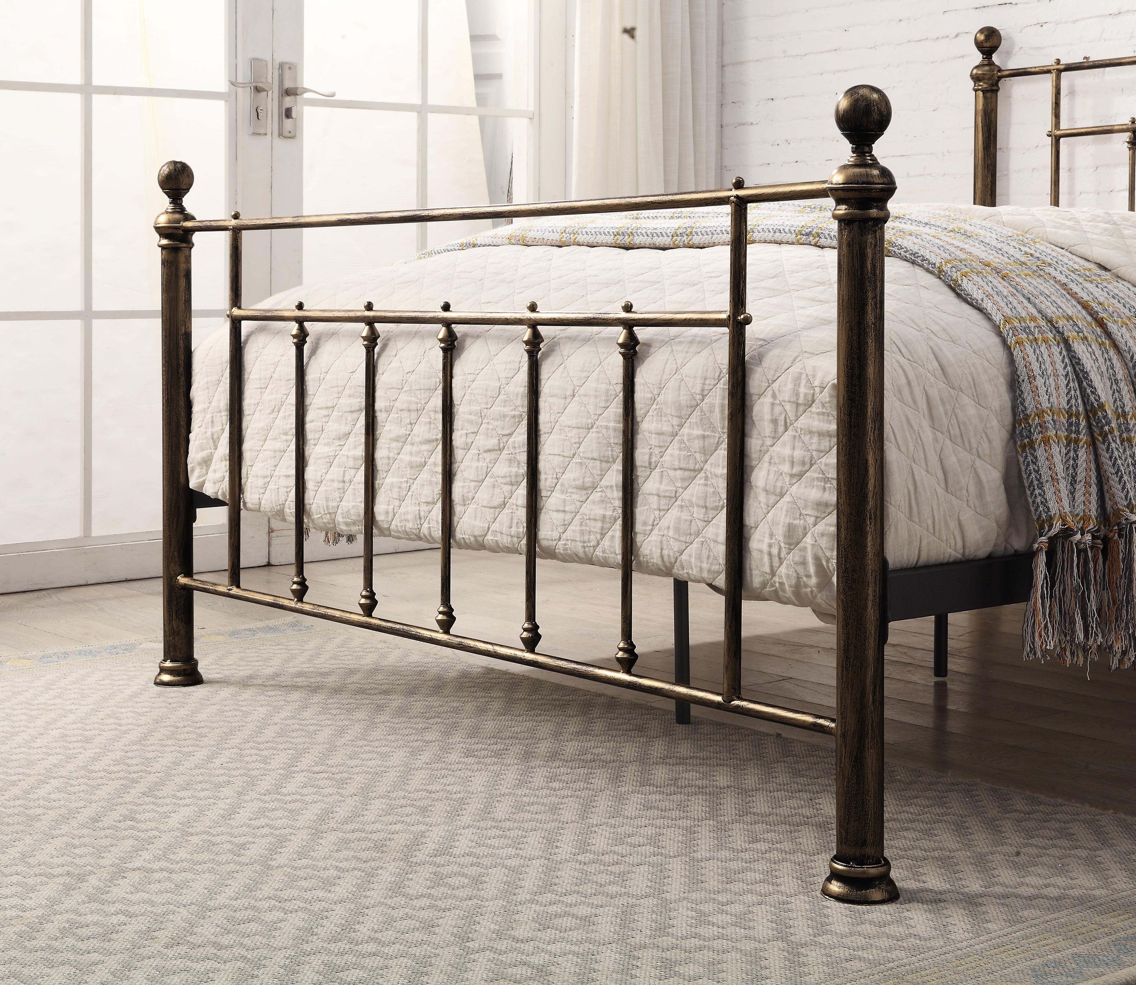 Harpenden Brushed Brass Metal Bed