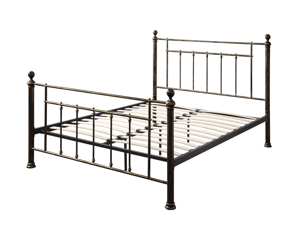 Harpenden Brushed Brass Metal Bed