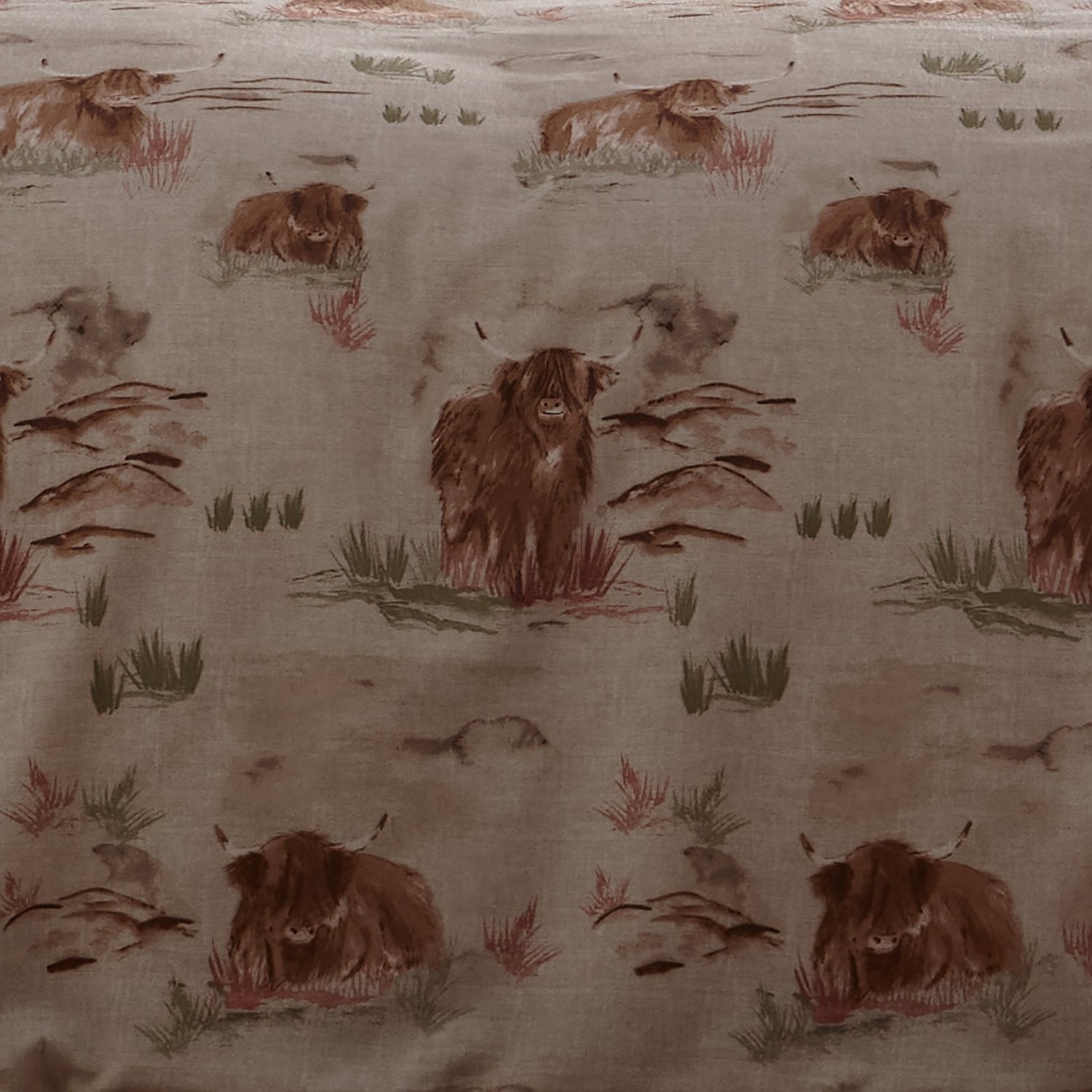Hanson Highland Cow Terracotta Brushed Cotton Duvet Set