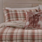 Hanson Highland Cow Terracotta Brushed Cotton Duvet Set
