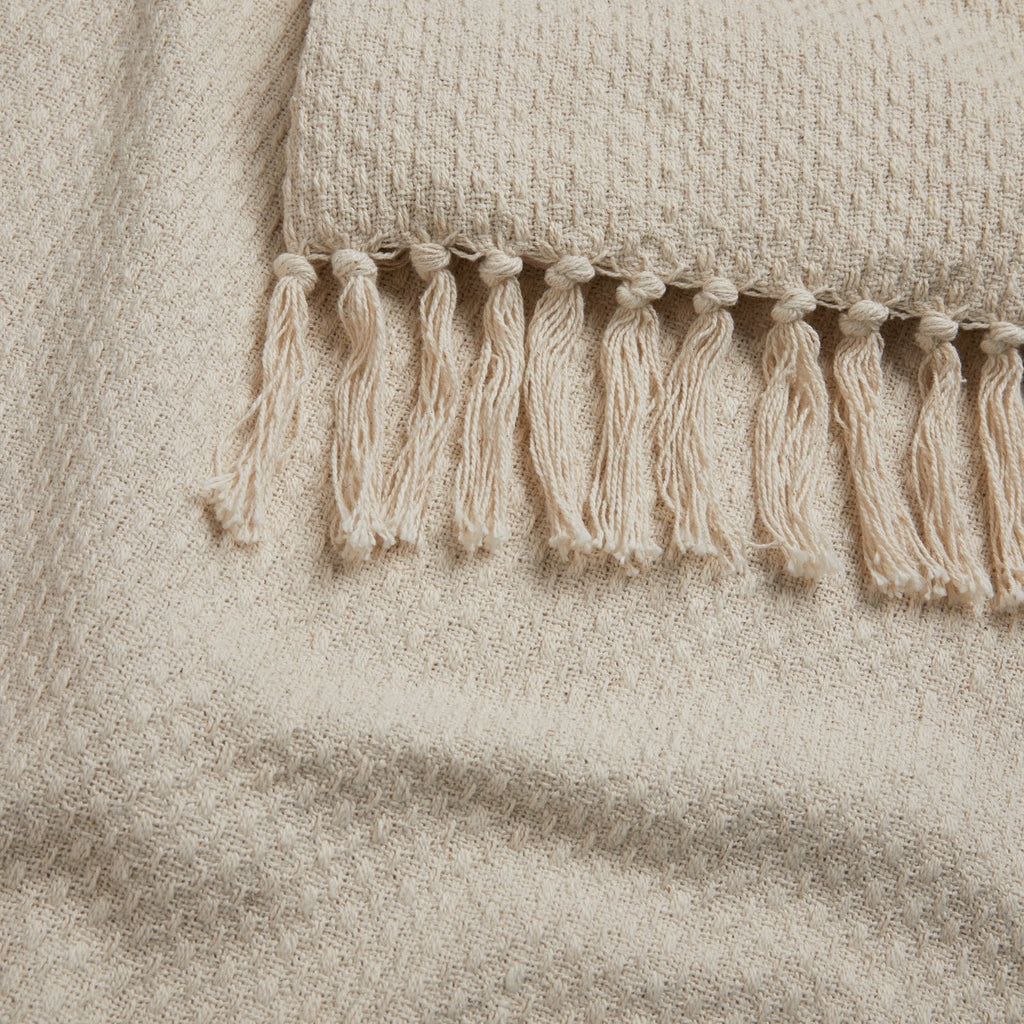 Hayden Cream Large Cotton Throw (200cm x 200cm)