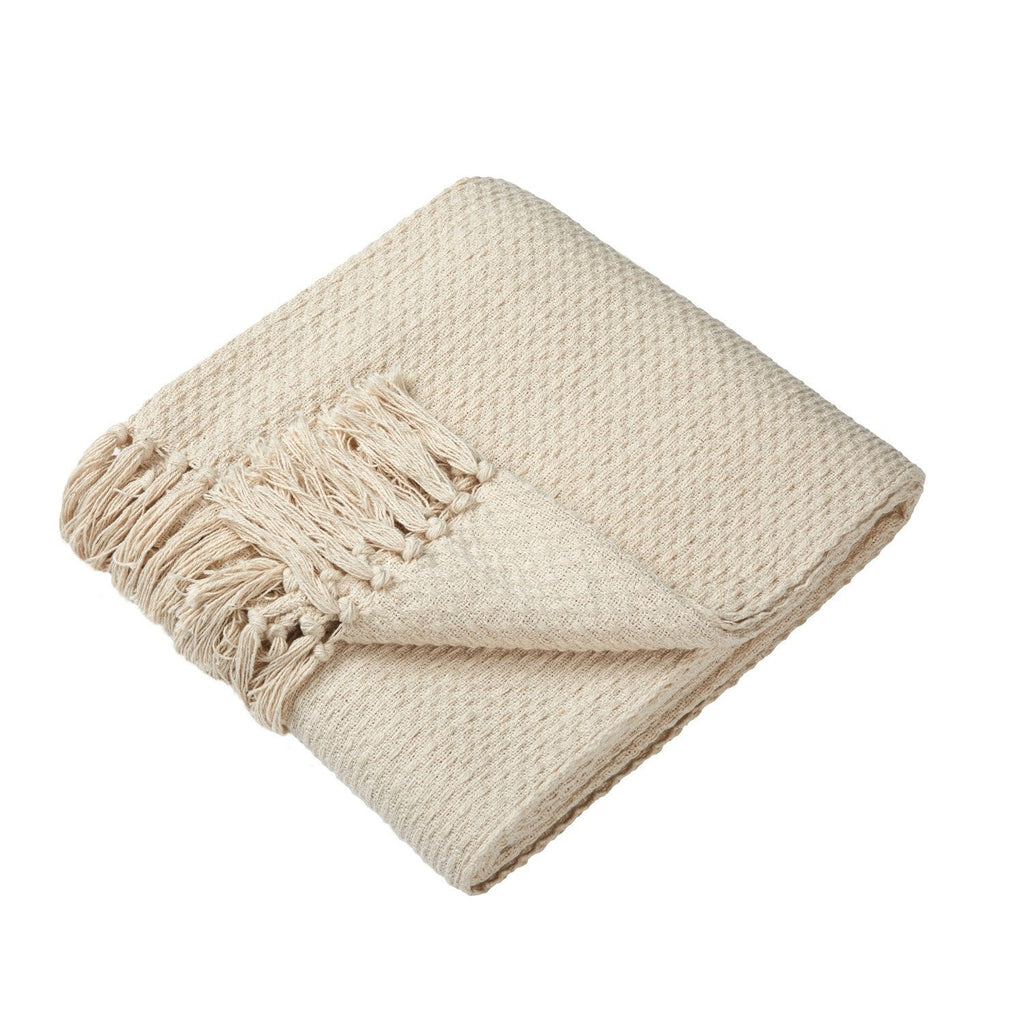 Hayden Cream Large Cotton Throw (200cm x 200cm)
