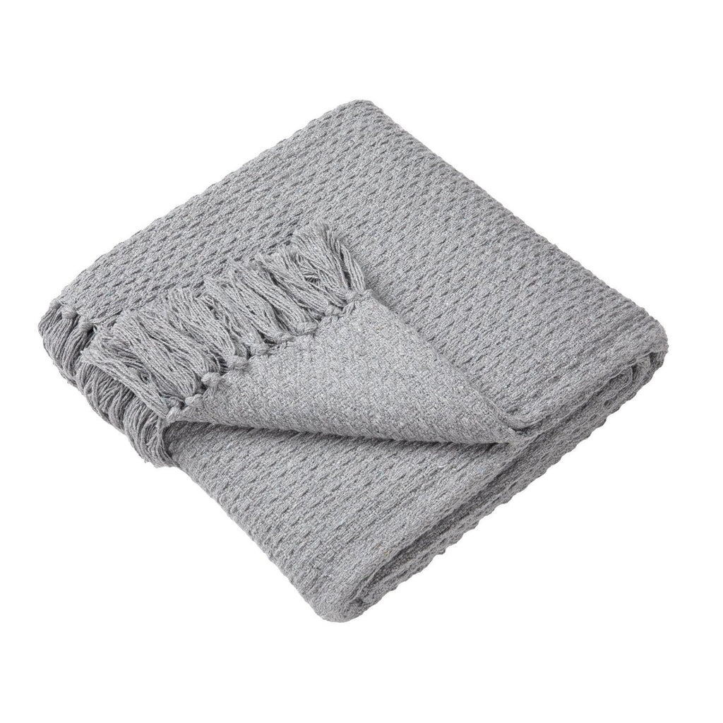 Hayden Grey Cotton Throw (130cm x 180cm)