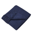 Hayden Navy Large Cotton Throw (200cm x 200cm)