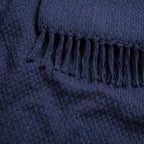 Hayden Navy Large Cotton Throw (200cm x 200cm)