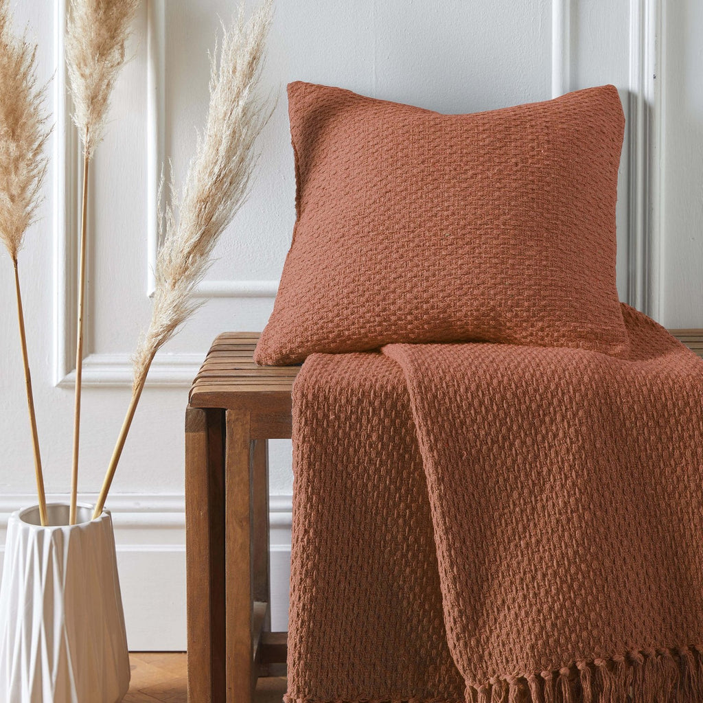 Hayden Terracotta Cotton Cushion (43cm x 43cm)