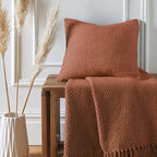 Hayden Terracotta Cotton Cushion (43cm x 43cm)