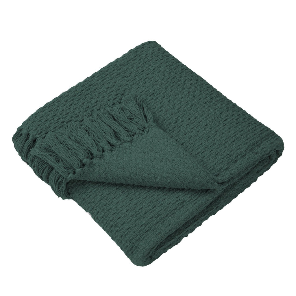 Hayden Green Cotton Throw (130cm x 180cm)