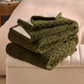 Silentnight Green Cable Knit Heat Genie Self Heating Blanket
