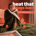 Silentnight Green Cable Knit Heat Genie Self Heating Blanket