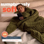 Silentnight Green Cable Knit Heat Genie Self Heating Blanket