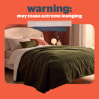 Silentnight Green Cable Knit Heat Genie Self Heating Blanket