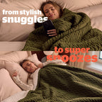 Silentnight Green Cable Knit Heat Genie Self Heating Blanket