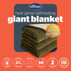 Silentnight Green Cable Knit Heat Genie Self Heating Blanket