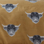 Highland Cow Ochre Brushed Duvet Set