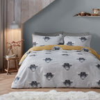Highland Cow Ochre Brushed Duvet Set