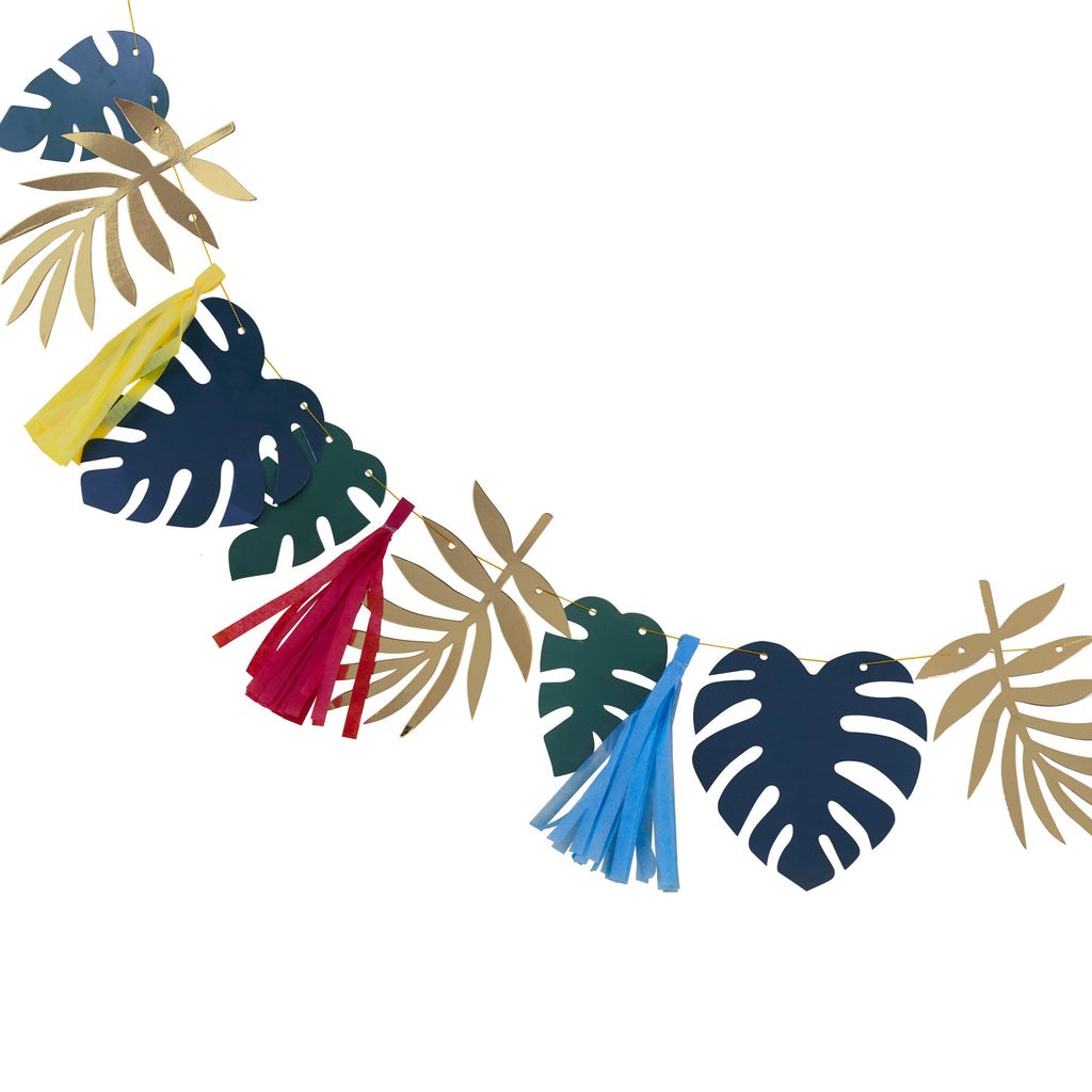 Gold Foiled and Leaf Tassel Garland