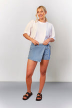 Mid Blue Tie Side Denim Skort