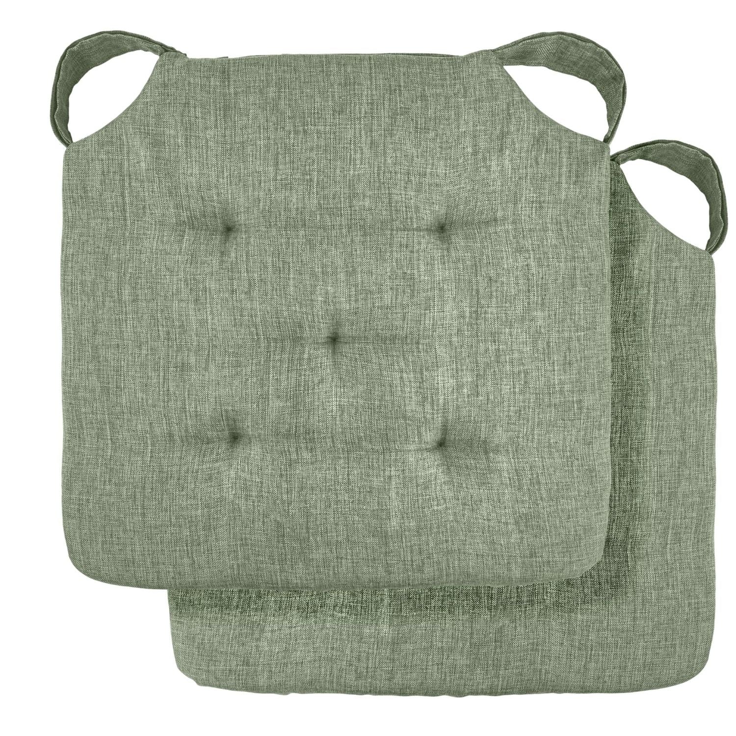 Jardin Green Waterproof Indoor Outdoor Seat Pad Pair (40cm x 40cm)
