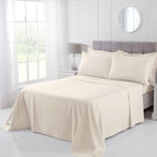 100% Cotton 180TC Cream Flat Sheet
