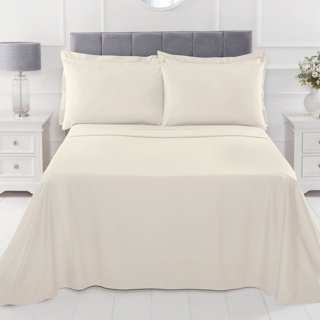 100% Cotton 180TC Cream Flat Sheet