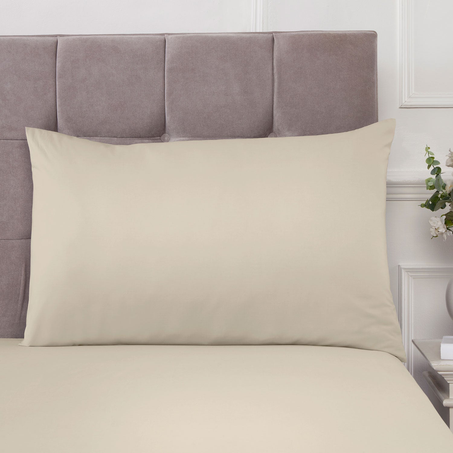 100% Cotton 180TC Natural Housewife Pillowcase Pair