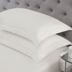 100% Cotton 400TC Ivory Oxford Pillowcase Pair