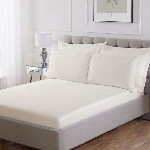 100% Cotton 400TC Ivory Deep Fitted Sheet