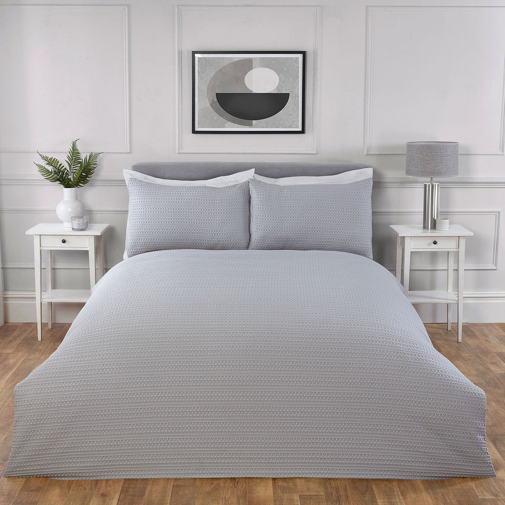 Bedford Grey Waffle Duvet Set