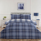 Seattle Navy Check Reversible Super Soft Duvet Set