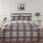 Seattle Grey Check Reversible Super Soft Duvet Set