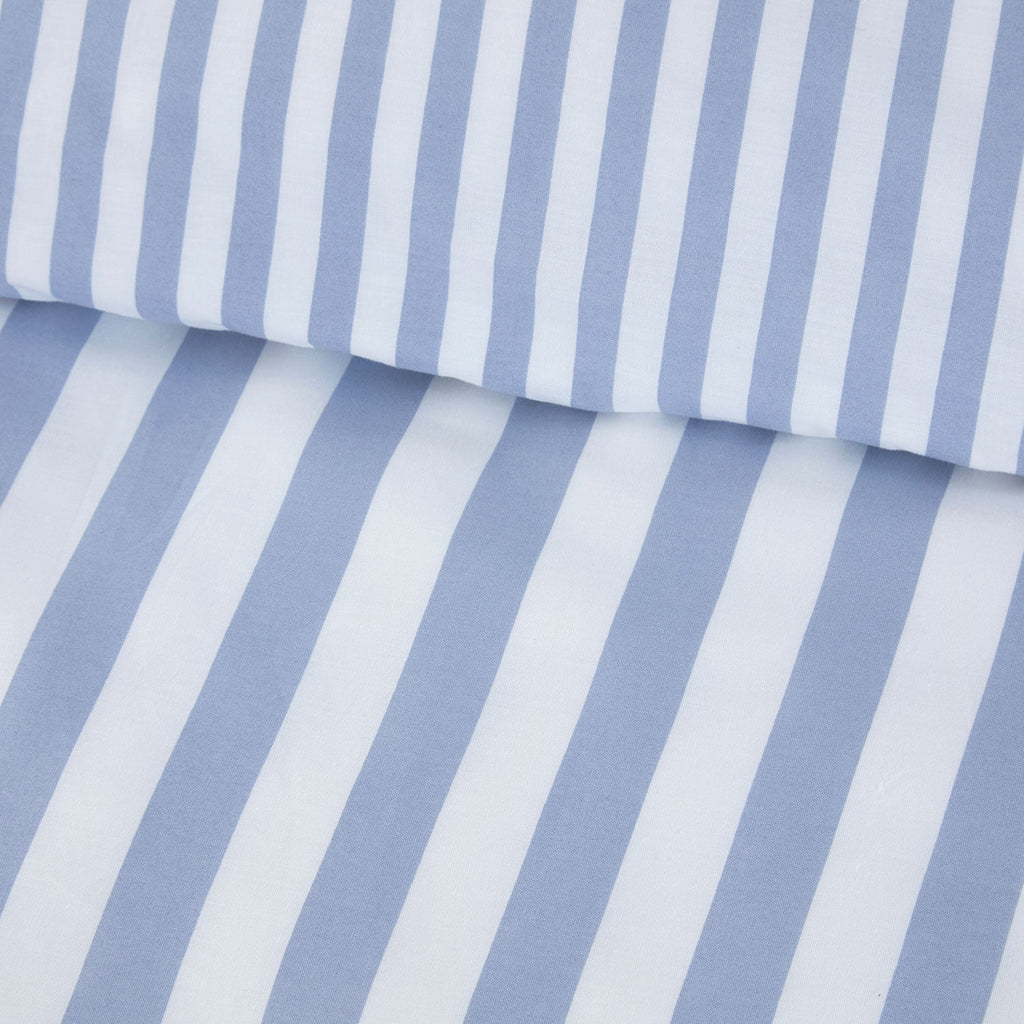 Cool Comfort Blue Stripe Cotton Lyocell Duvet Set