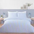 Cool Comfort Blue Stripe Cotton Lyocell Duvet Set