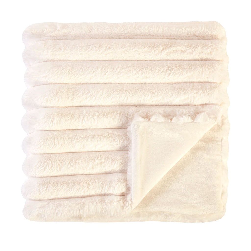 Fairmont Ivory Luxury Faux Fur Throw (130cm x 200cm)
