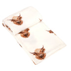 Harold Highland Cow Printed Fleece Throw (130cm x 150cm)