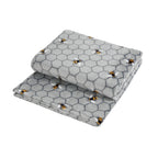 Bee Silver Grey Printed Fleece Throw (130cm x 150cm)
