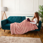 Jasper Blush Giant Fleece Throw (160cm x 240cm)