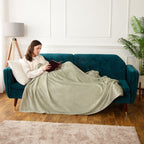 Jasper Soft Green Giant Fleece Throw (160cm x 240cm)