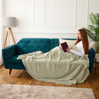 Jasper Soft Green Giant Fleece Throw (160cm x 240cm)