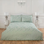 Lottie Soft Green Luxury Cotton Rich Jacquard Duvet Cover