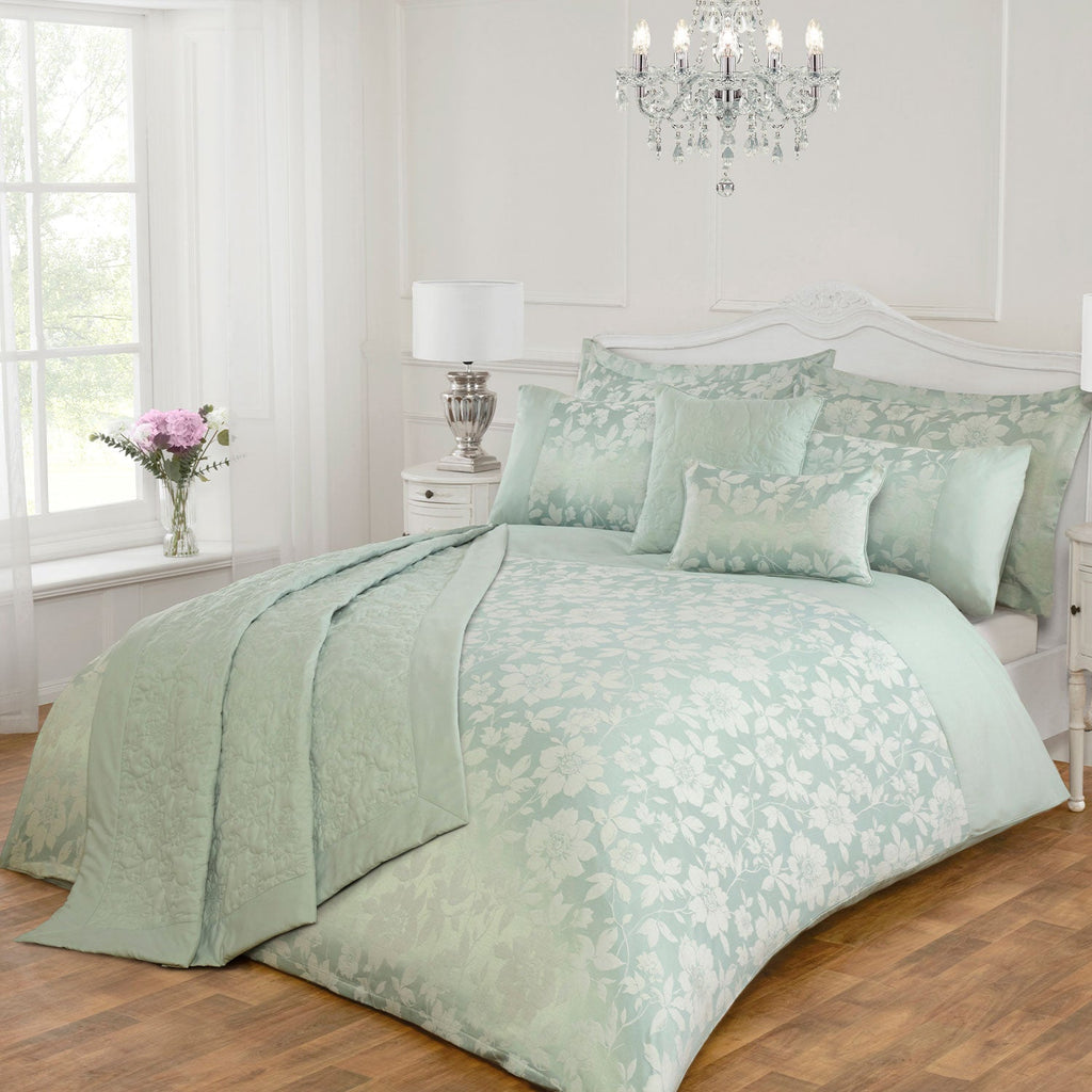 Lottie Soft Green Luxury Cotton Rich Jacquard Duvet Cover