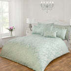 Lottie Soft Green Luxury Cotton Rich Jacquard Duvet Cover