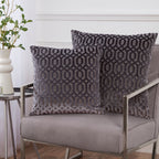 Mayfair Charcoal Grey Cut Velvet Large Cushion (55cm x 55cm)