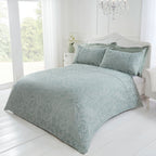 Paisley Soft Green Luxury Cotton Rich Jacquard Duvet Cover