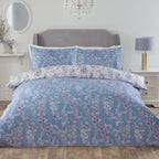 Wisteria Floral Blue Reversible Super Soft Duvet Set