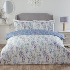 Wisteria Floral Blue Reversible Super Soft Duvet Set